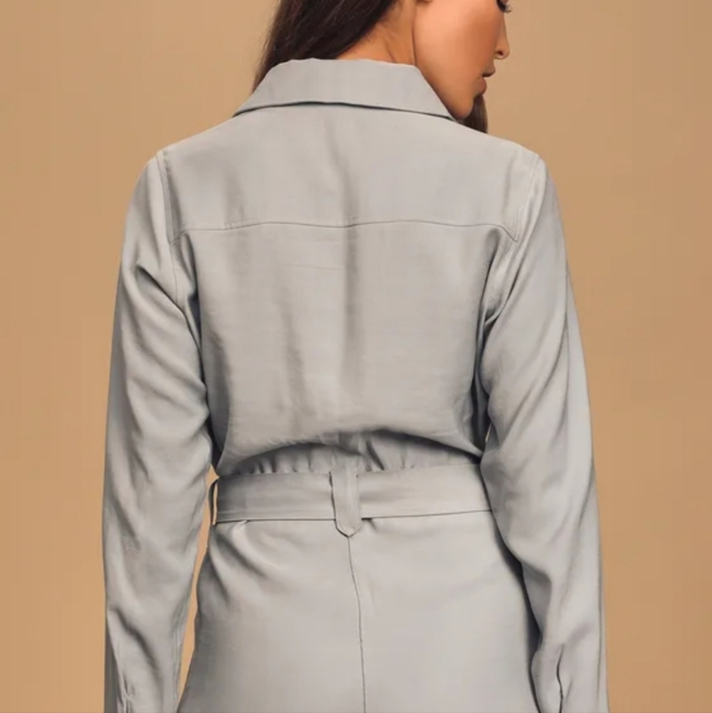 Lulu's safari romper in light blue color size xs Minimalist 70's Mod Squad - Picture 15 of 15